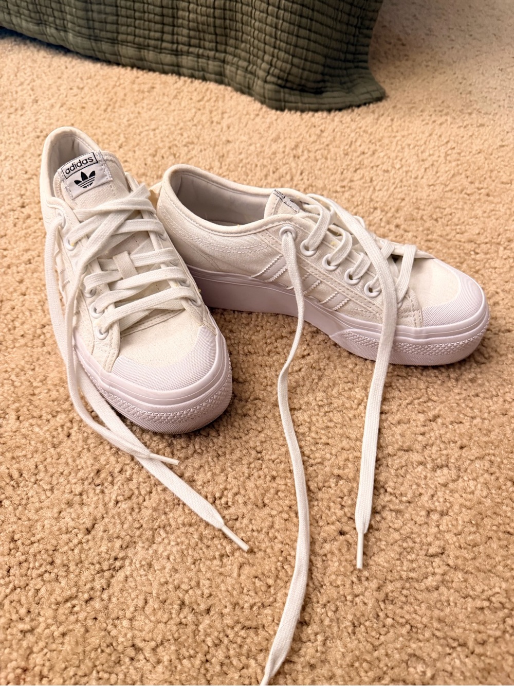 Adidas Nizza White Platform Canvas Women's Sneakers